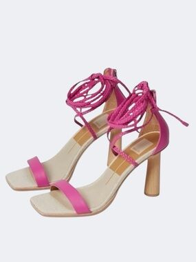 Dolce Vita Stella Magenta Pink Open Toe Ankle Strap Sandal Heels Size 7